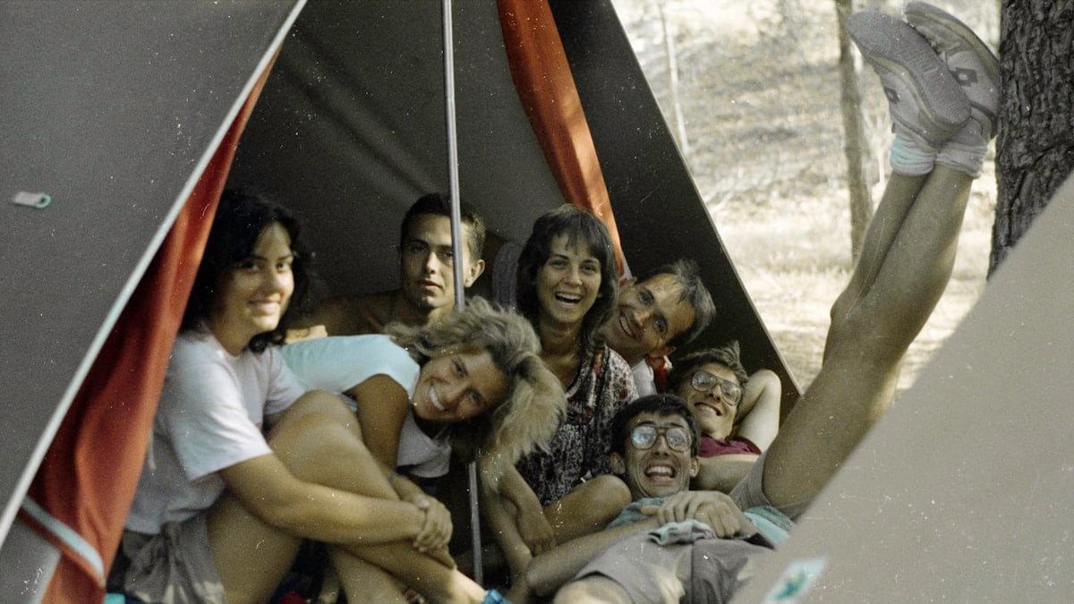 Group of friends camping, 1986